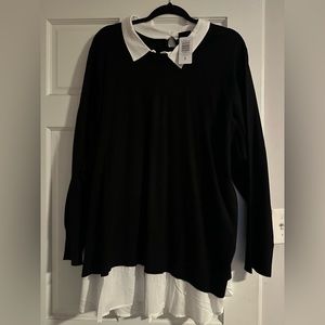 Torrid black and white collar shirt